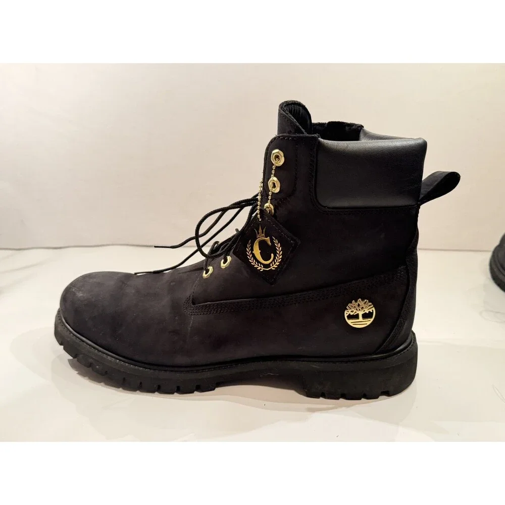 Timberland X Men's Black Culture Kings Side Zip Lace Up Boots Size US 13W